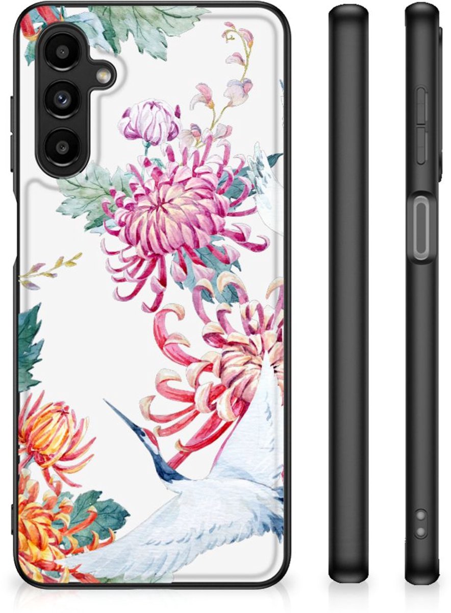 Samsung Galaxy A14 5G Dierenprint Telefoonhoesje Bird Flowers