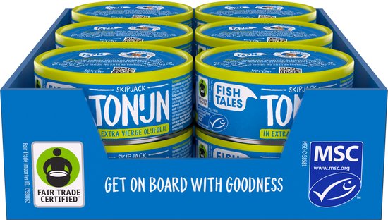 Fish Tales - Tonijn - 12 pack - Extra Vierge Olijfolie - Hengel en Lijn - Fairtrade - MSC