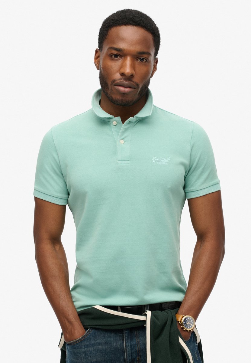 Superdry heren polo shirt vintage destroy Groen