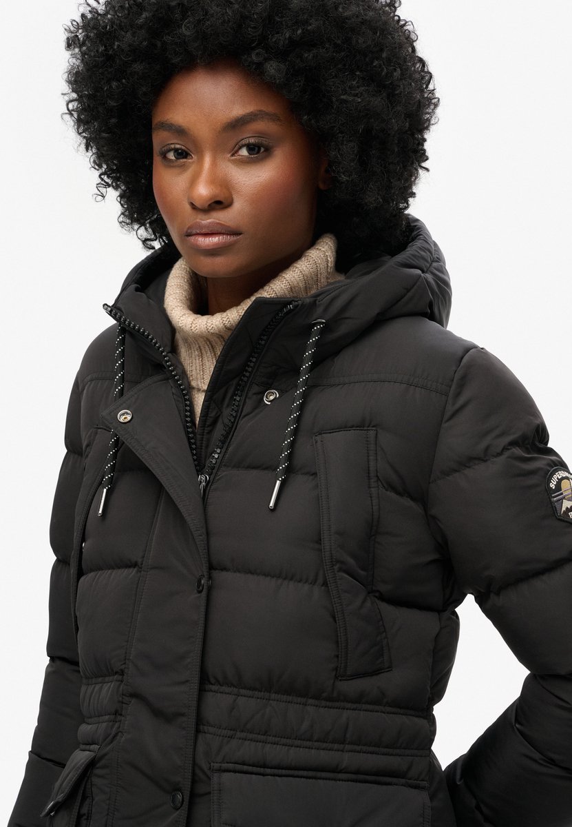 Superdry Halflange Everest pufferjas Dames Gewatteerde jassen Zwart