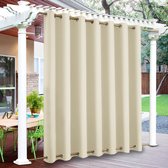 ALI2 Waterdichte binnen- / buitengordijnen voor patio, pergola, veranda, woonkamer, 254 x 213 cm, wit, 1 stuk (100 x 84 inch
