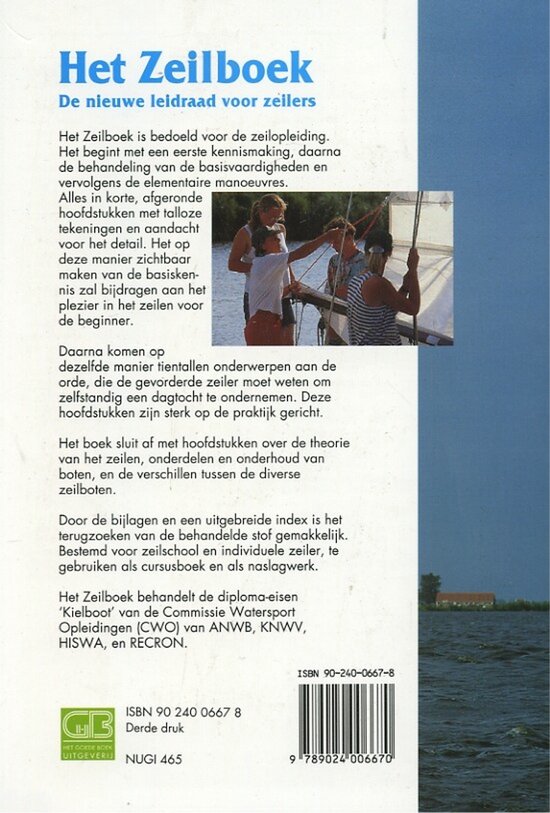 Boekcover van 'Het Zeilboek' met een afbeelding van vier zeilboten op het water.
