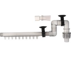 Set Fish Tank Pijpfittingen en Mini Luchtpomp voor Aquarium - Vervangende Pomp voor Aqua Filters - Levert Water fonteinen, Cup Netto Abs - Grijs - Allecto Plus