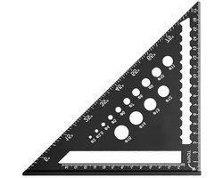 Allecto Plus - Multifunctionele Carpenter's Square: timmermanshoek 18 cm, gradenboog, 90 graden, driehoek, timmerman dakdekker ingenieur.