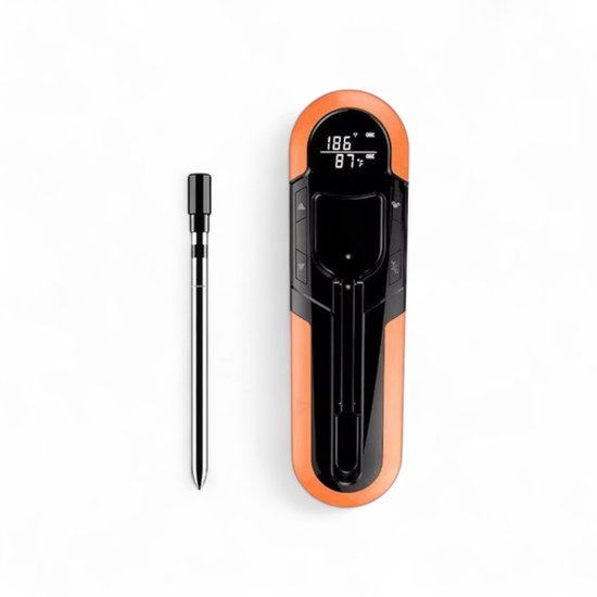 Thermomètre sans fil | Grill | Four | BBQ | Bluetooth | Mesure en 1,5 seconde | Chargez en 30 minutes, utilisez pendant 24 heures | Température interne (à cœur) | Avec application pratique | Portée de 150 mètres