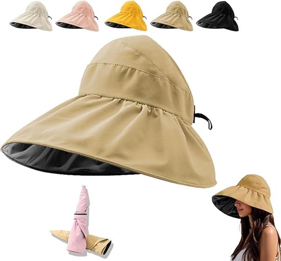 Chapeau Explorateur Huakunda Chapeau De Soleil Homme UPF 50+ Anti UV Chapeau De Chapeau Aventurier