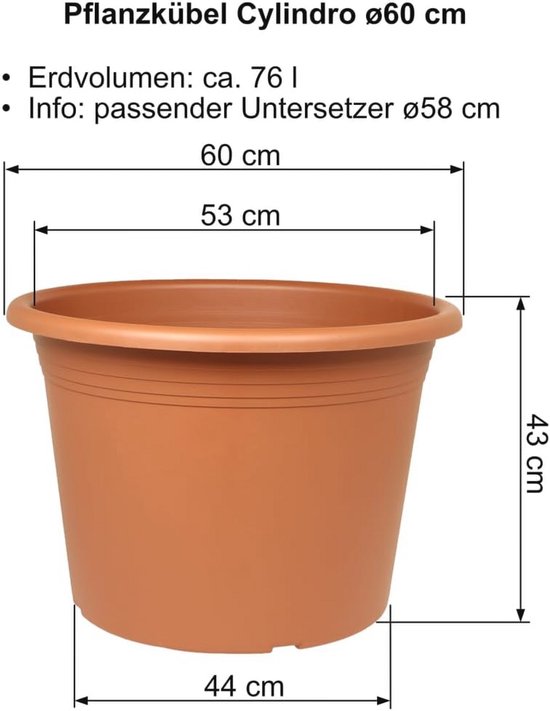 Monza Pot De Fleurs Rond Résistant Aux Intempéries Et Aux Uv 30 Cm