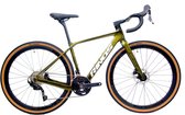 Rinos Sandman 4 - Gravel Bike - Gravel Bike - cadre carbone - GRX400 20 vitesses - freins à disque hydrauliques - léger - vélo polyvalent pour tous les terrains - Chameleon - Or- Vert 56