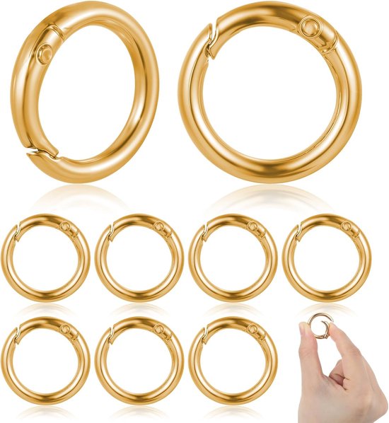 73*61 mm veersluiting ring push-gate ring goud/roségoud/zwart/brons/regenboog/bronskleur ronde te openen ring veergesp karabijnhaak - België