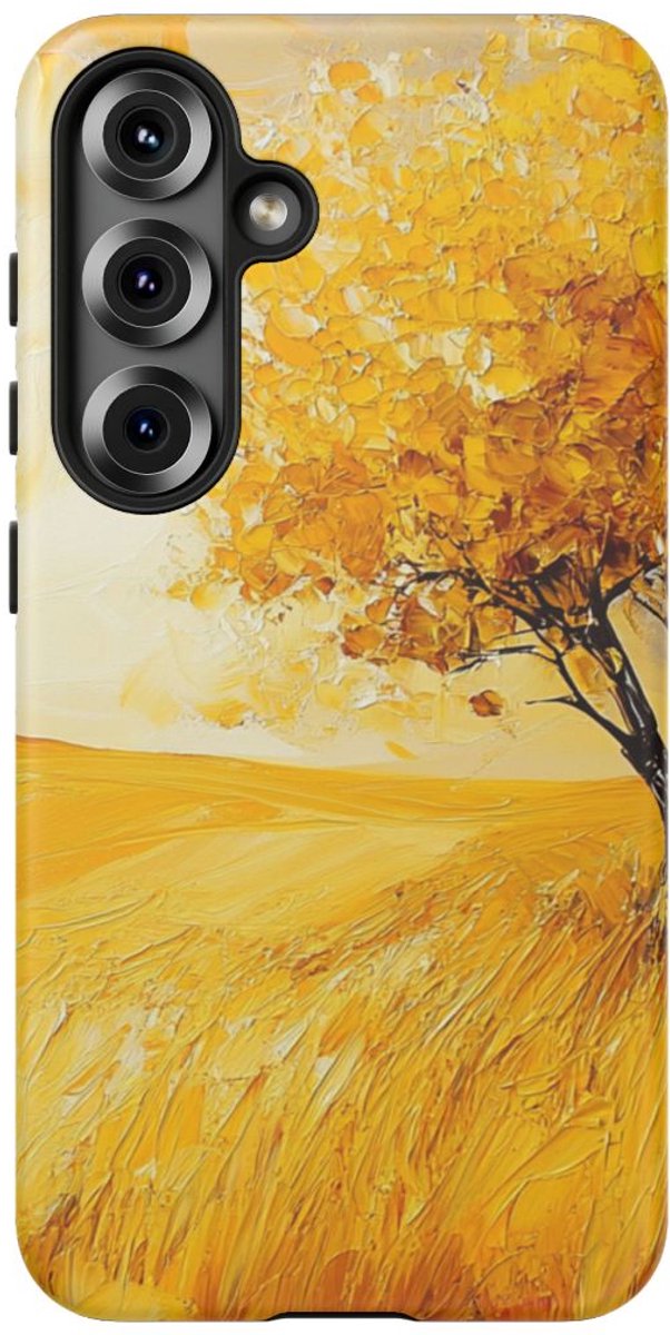 Gouden Herfstboom op Heuvel – Telefoonhoesje Geschikt voor Galaxy S25