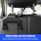 Autostoel hoofdsteun haak, 4-in-1 multifunctionele autostoel rugleuning opberghanger voor handtas handtas jas, ruimtebesparende auto achterbank ophanghaak, universeel voor SUV vrachtwagen sedan