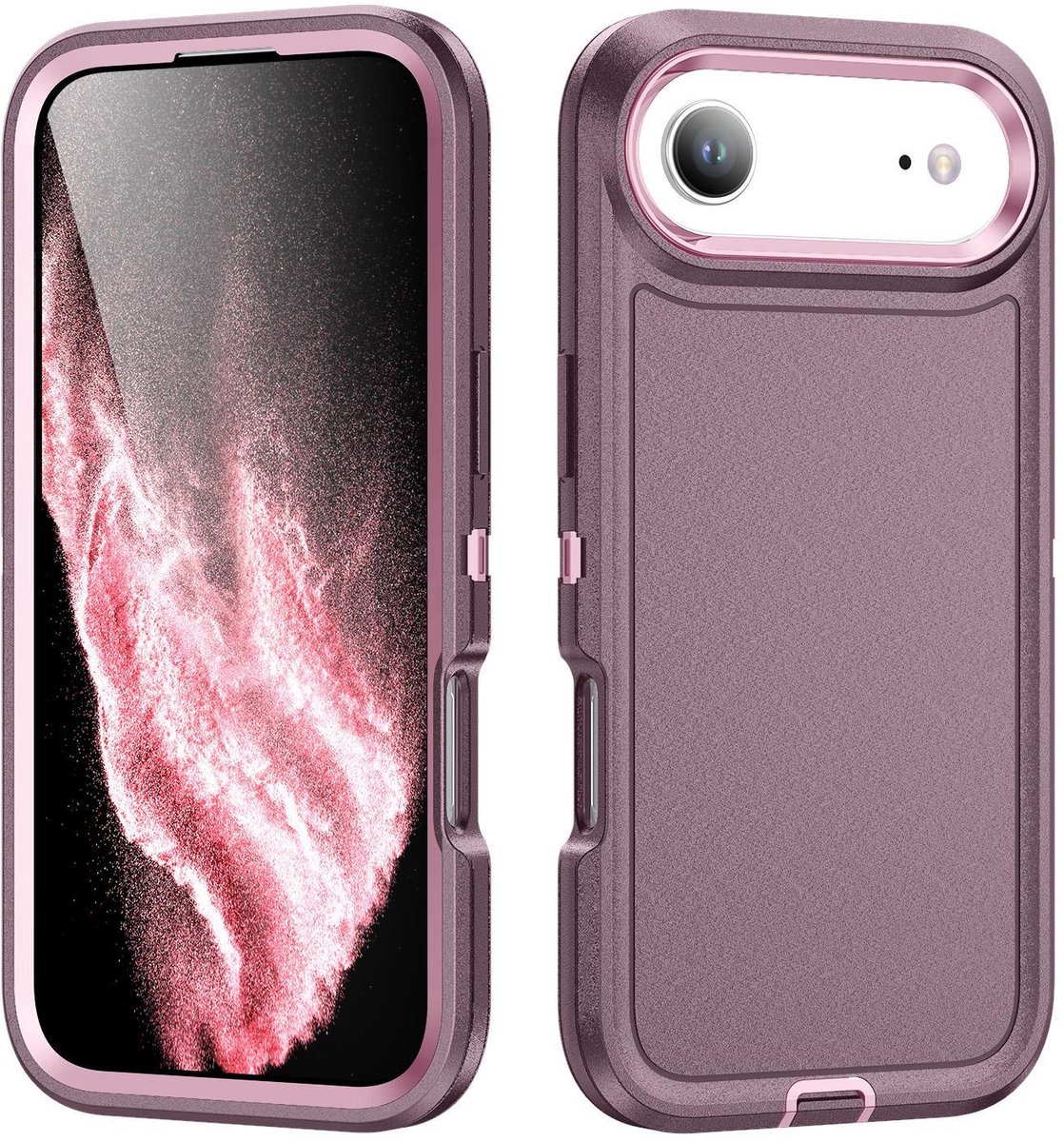 Mobigear Hoesje geschikt voor Apple iPhone Air Telefoonhoesje Hardcase | Mobigear Rugged Backcover Shockproof | Schokbestendig iPhone Air Telefoonhoesje | Anti Shock Proof - Paars