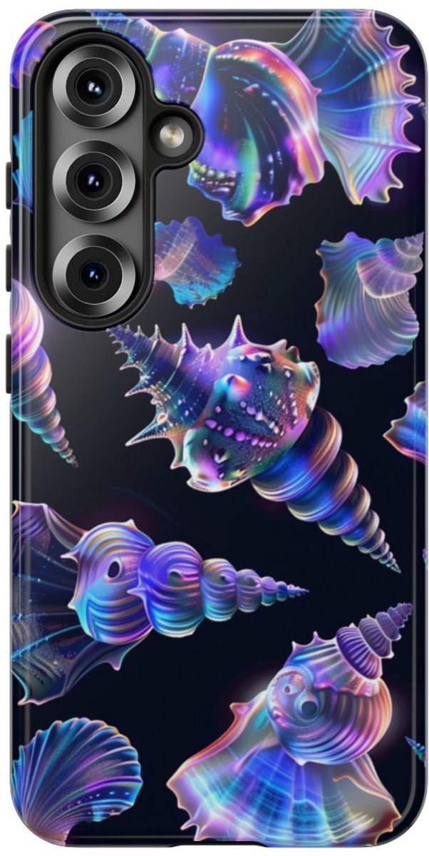 Neon Pastel Schelpenpatroon – Telefoonhoesje Geschikt voor Samsung Galaxy S25