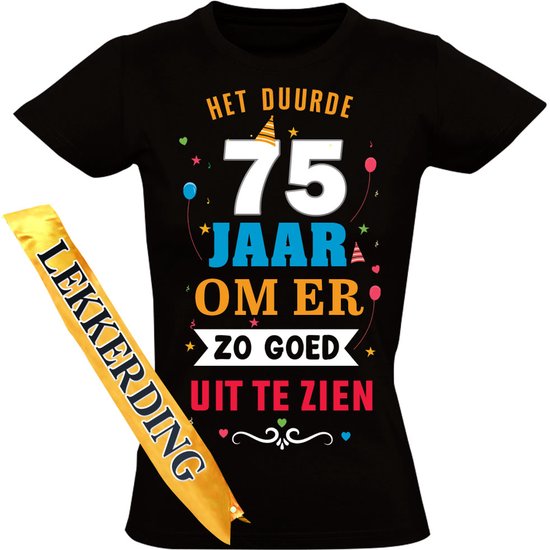 T-shirt et écharpe « Hotie 75 ans » - Femme - Anniversaire - T-shirt - Anniversaire