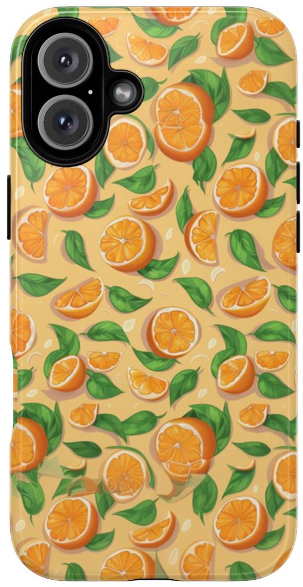 Vrolijk Sinaasappelpatroon – Telefoonhoesje Geschikt voor iPhone 16 Plus