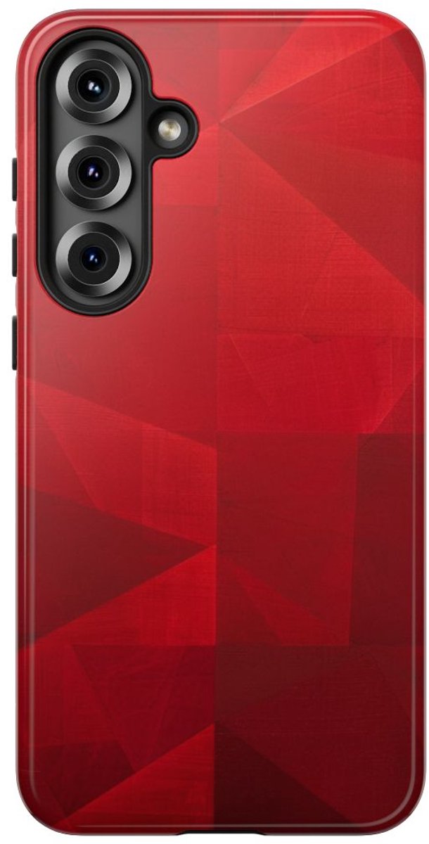 Rood Geometrisch Abstract Ontwerp – Telefoonhoesje Geschikt voor Samsung Galaxy S25 Plus