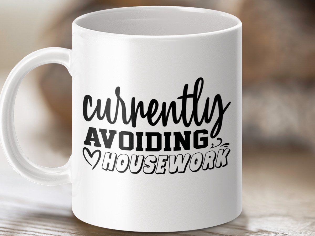 grappige mok, sarcasme mok, humor cadeau, cadeau voor moeder, lui zondag, koffie mok, thee mok, vermijd huishouden, gift voor haar, werk vermijden, grappig kado, mok cadeau, vermijd werk mok