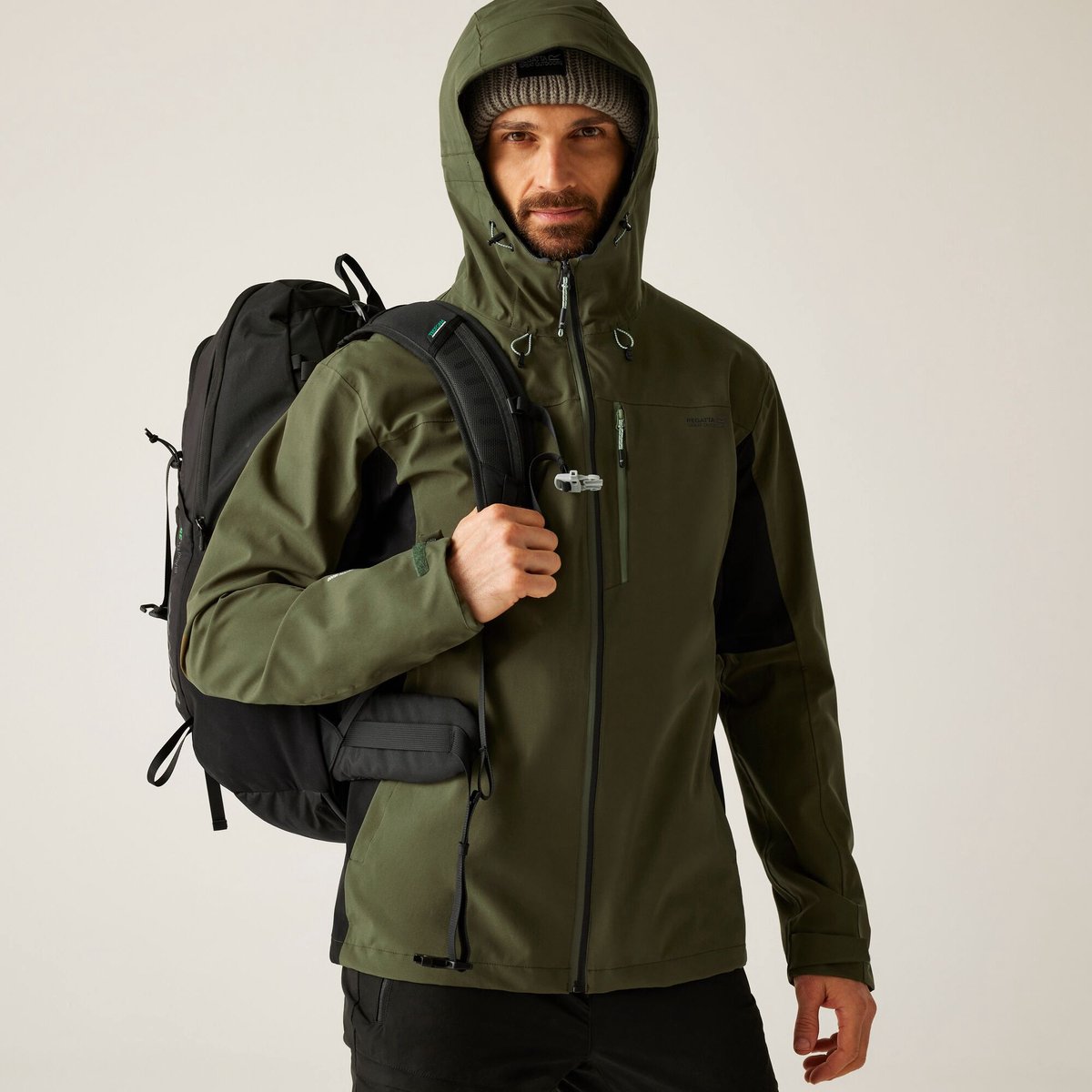Jas Hiking Heren Waterdicht Groen