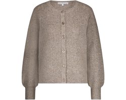Red Button Vest Cardigan Ajour Sparkle Srb4605 418 Truffle Dames Maat - S