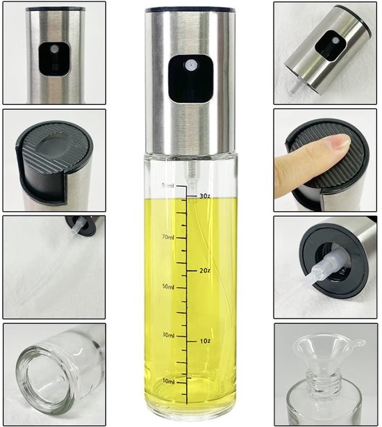 HIYAA Oliesproeier, 2 stuks, 100 ml, oliesproeier voor spijsolie