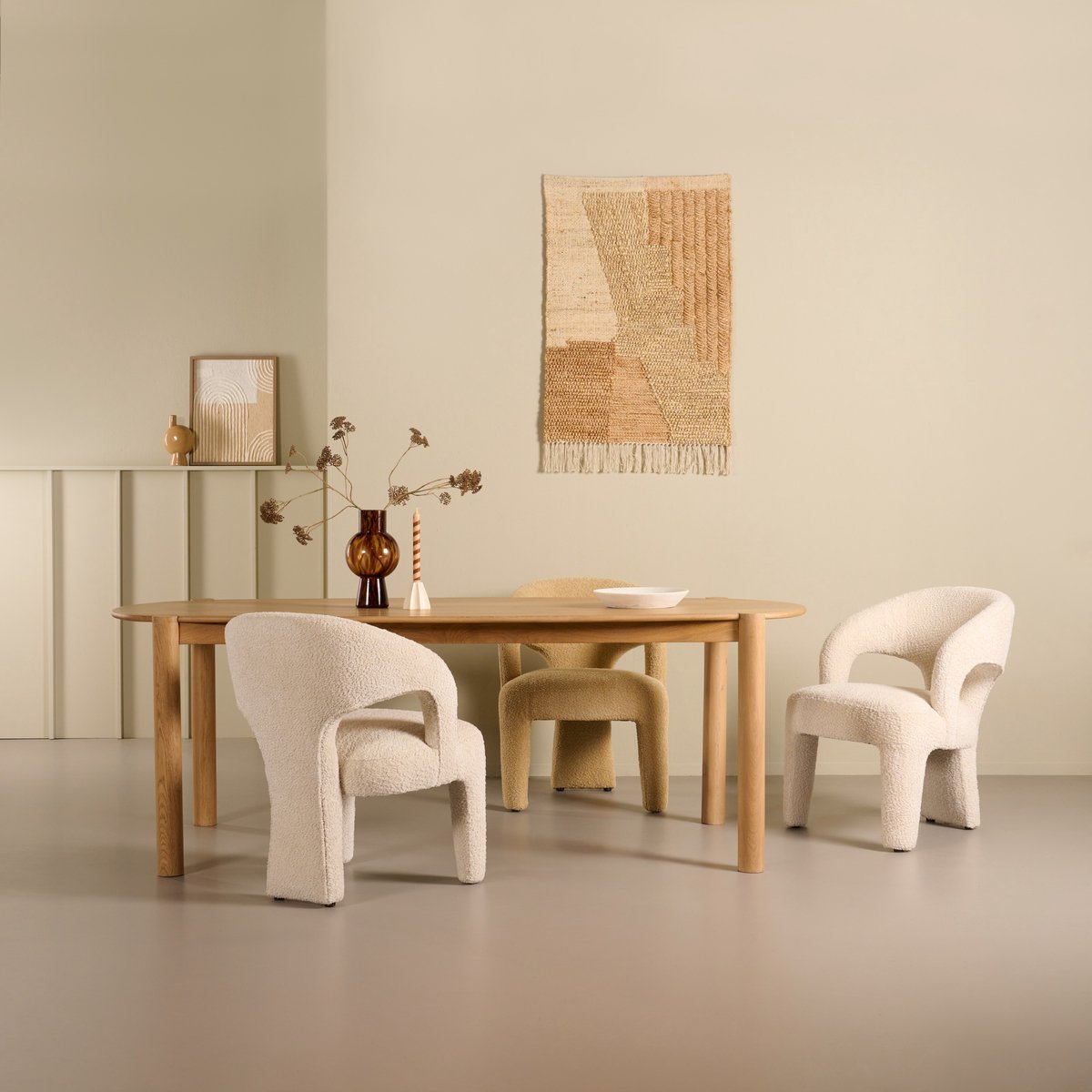 Woonexpress Eettafel Morez - Houten / Eikenhout Fineer - Naturel - 240x76x100 cm (BxHxD) - Voor 6 a 8 personen Hout - Eiken