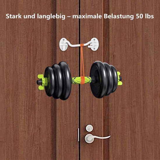 LATRAT 2 stuks stormhaken, 10 cm roestvrijstalen cabinehaken, raamhaak, ooggrendel, deurhaak, raamgrendel, stormhaak, deurgrendel, voor deuren, ramen, wit van LATRAT — afbeelding 4