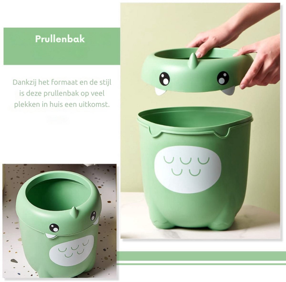 Thuys – Kleine Afvalbak Zonder Deksel – Decoratieve Bureaublik – Voor Keuken Of Werkblad – Plastic Mini Prullenmand