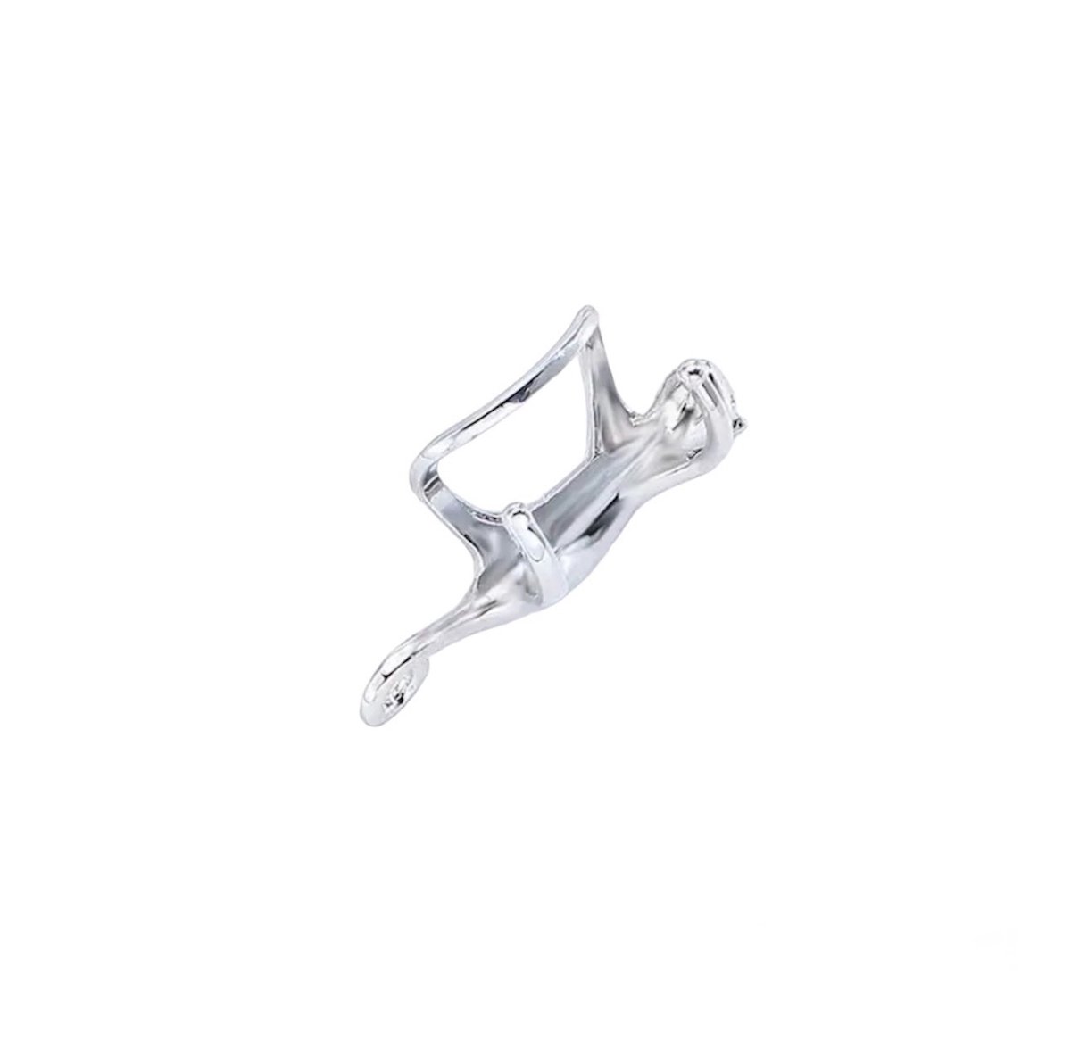 GoedeDoelen.Shop | Klem-Oorbel Kat | Zilkverkleurig | Ear Cuff | Geschikt Voor Linkeroor | Afmeting: 2,3CM | Katten Oorbel | Poezen Oorbel | Kattenliefhebber