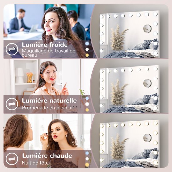 HOMCOM Hollywood-spiegel met verlichting, make-upspiegel