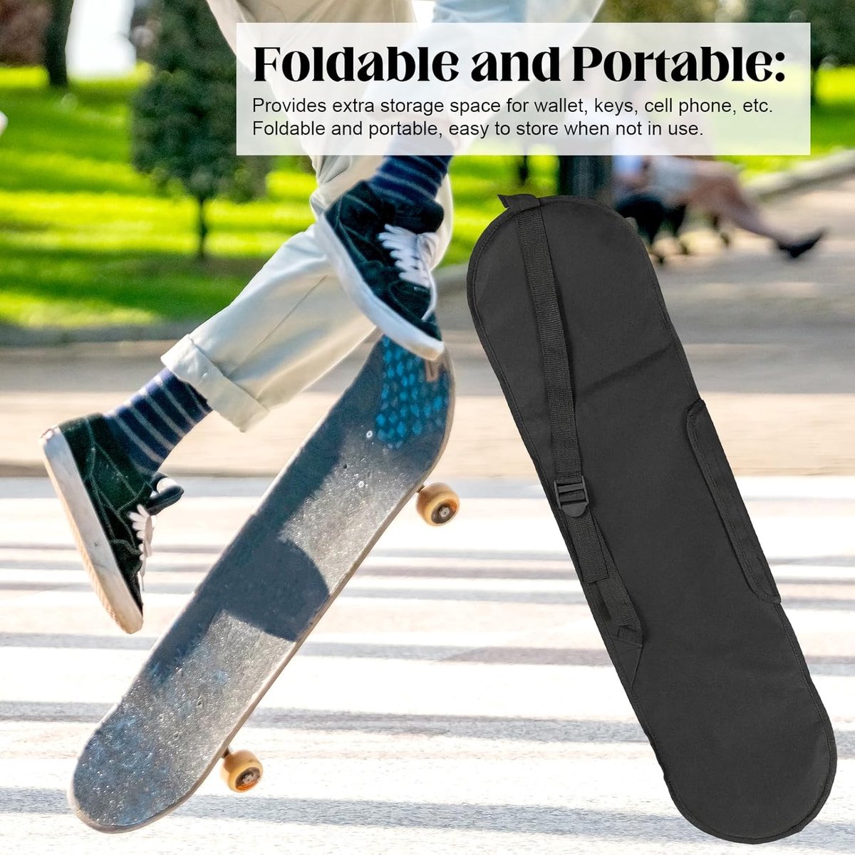 Longboard Bag Waterproof Longboard Carry Bag Longboards Zwart