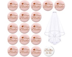 Rose Gold Bachelor Party Badges - Team Bride Badges + Bride Badges + Gift for Mother of the Bride - Groom Gifts - Bachelor Party Accessories - Bag Fillers - Floral Decorations
