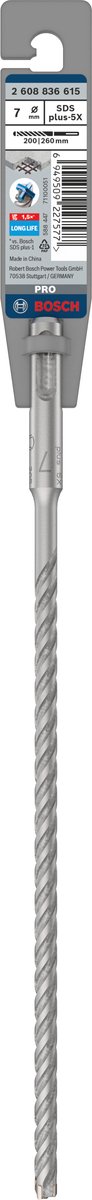 Bosch PRO SDS plus-5X hamerboor, 7 x 200 x 260 mm