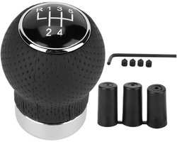 5Speed - 6Speed Gear Knop - Universele Auto Versnellingspook - Zwart Lederen Shifter Handgreep - Hevel 5 Versnellingen Standaard