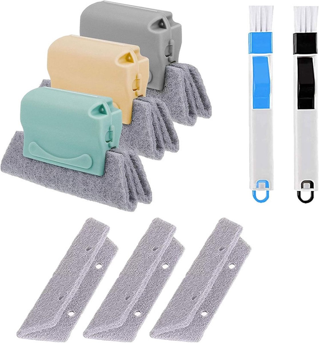 Magic Window Track Cleaner, set reinigingsborstels voor raamgroeven