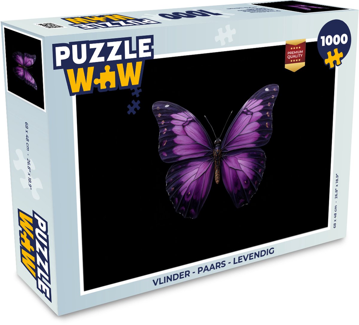 Puzzel Vlinder - Paars - Levendig - Legpuzzel - Puzzel 1000 stukjes volwassenen