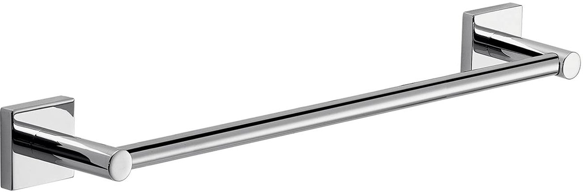 Gedy Manila handdoekhouder 45 cm, kleur chroom, componenten van roestvrij staal 304, Cromall en satijnglas, 15 jaar garantie, afmetingen 4,7 x 49 x 6,8 cm en gewicht 0,1 kg, design R&S, 45 cm