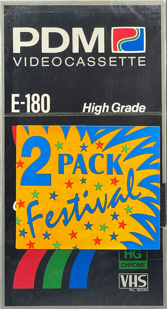 PDM VHS Videobanden Set van 2 – E-180 High Grade Chrome – Made in Nederland – 3 Uur Opname per Band – Gesealed
