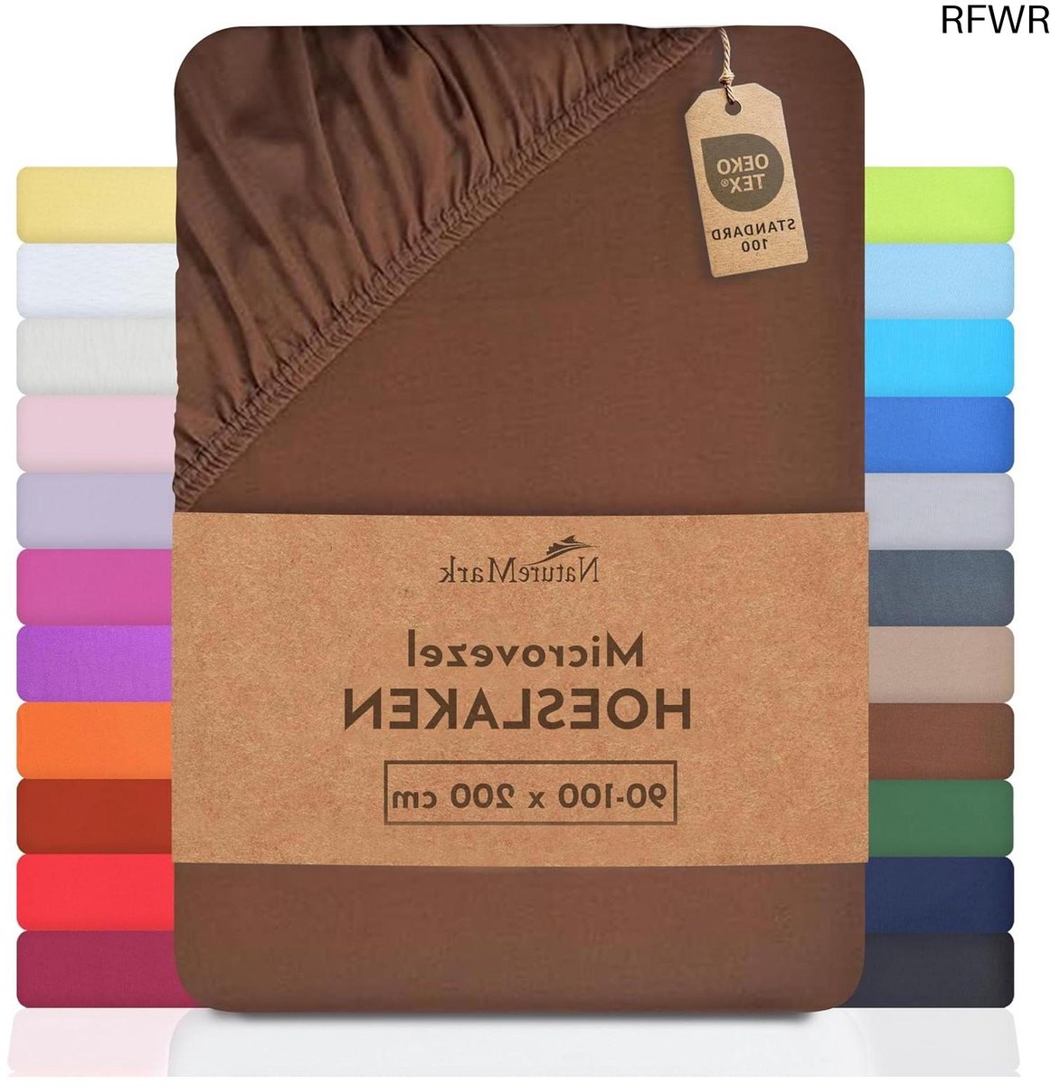 RFWR Microvezel Hoeslakens in Diverse Kleuren en Maten voor Allergieën - Ideaal voor Beddenlakens bruin