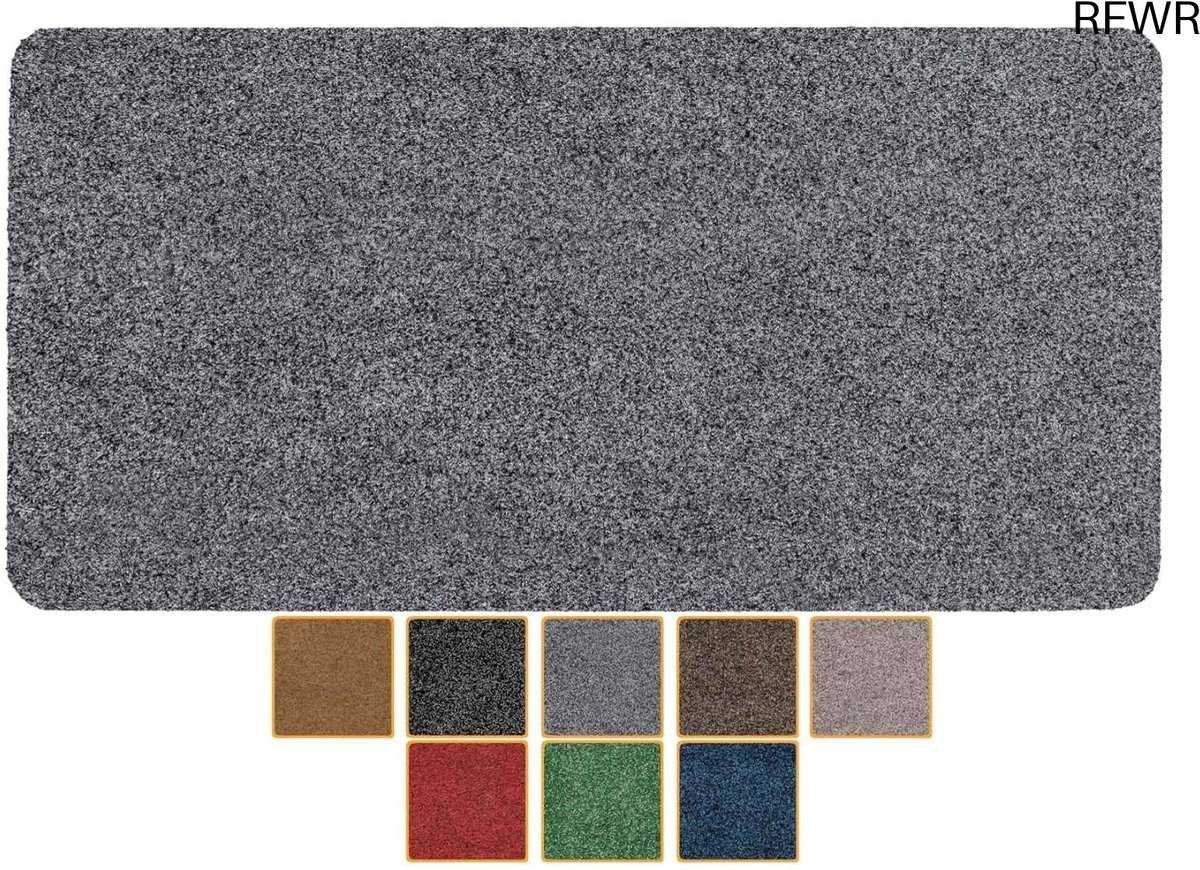 RFWR Waterdichte Vuilvangmat - Wasbare Schoonloopmat voor Voordeur, Hal en Keuken - 40 x 80 cm - Grijs