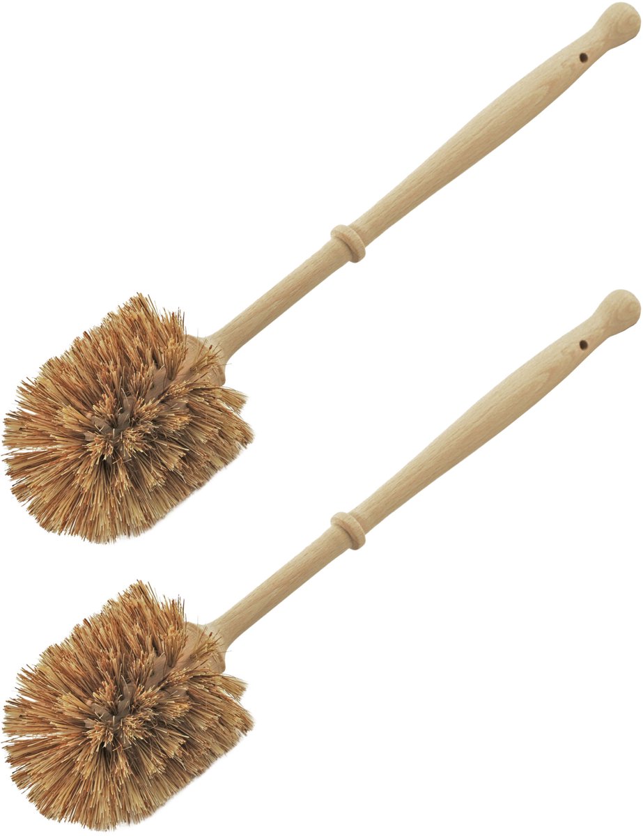 Sorex Toiletborstel met natuurvezels - 4x - hout - 36 cm - WC-borstels/toiletborstels - Klassieker