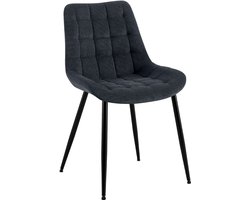 CLP Sardna Eetkamerstoel - klassiek - metalen frame - corduroy - Ribstof/zwart