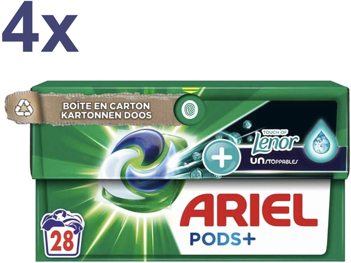 Ariel Pods+ Touch of Lenor Unstoppables – 112 wasbeurten – All‑in‑1 wasmiddelcapsules - Voordeelverpakking