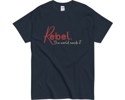 Heavy Metal Tshirt Dames Heren - Stoer Muziek Shirt Quote: Metal is in my Soul - Blauw - M