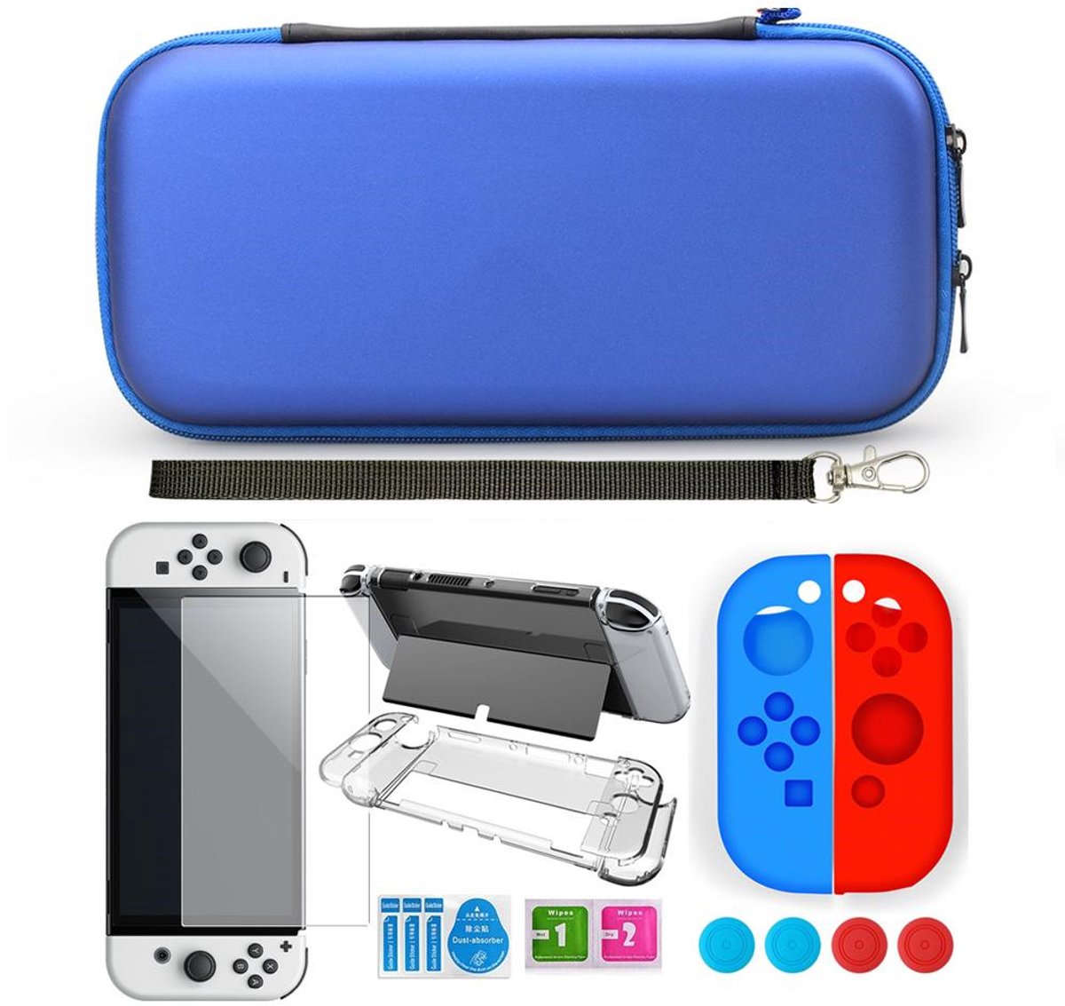 Geschik voor Nintendo Switch OLED-compatibel hoesje met accessoires 9 onderdelen