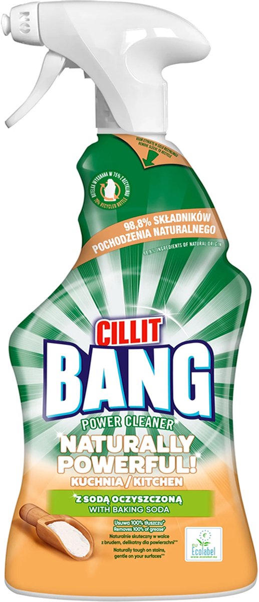 Cillit Bang - Naturally Powerful Keukenspray met Zuiveringszout & Eucalyptus – 750 ml
