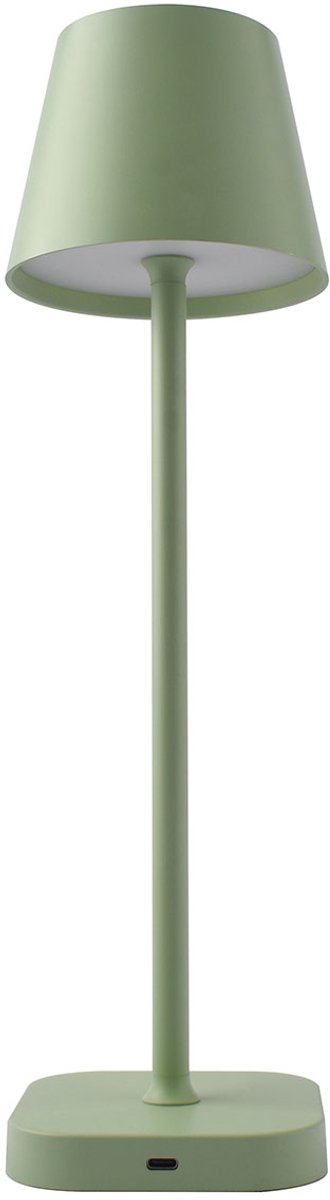 FlinQ Tafellamp Lume - Tafellamp Oplaadbaar - Tafellamp slaapkamer - Oplaadbaar - Dimbaar met geheugenstand - 3 lichtstanden - 38cm - Groen