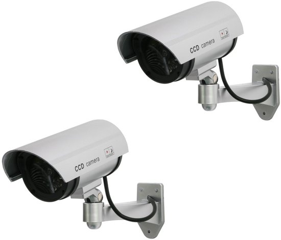 Realistische Dummy-bewakingscamera met knipperende LED - imitatie van beveiliging voor binnen en