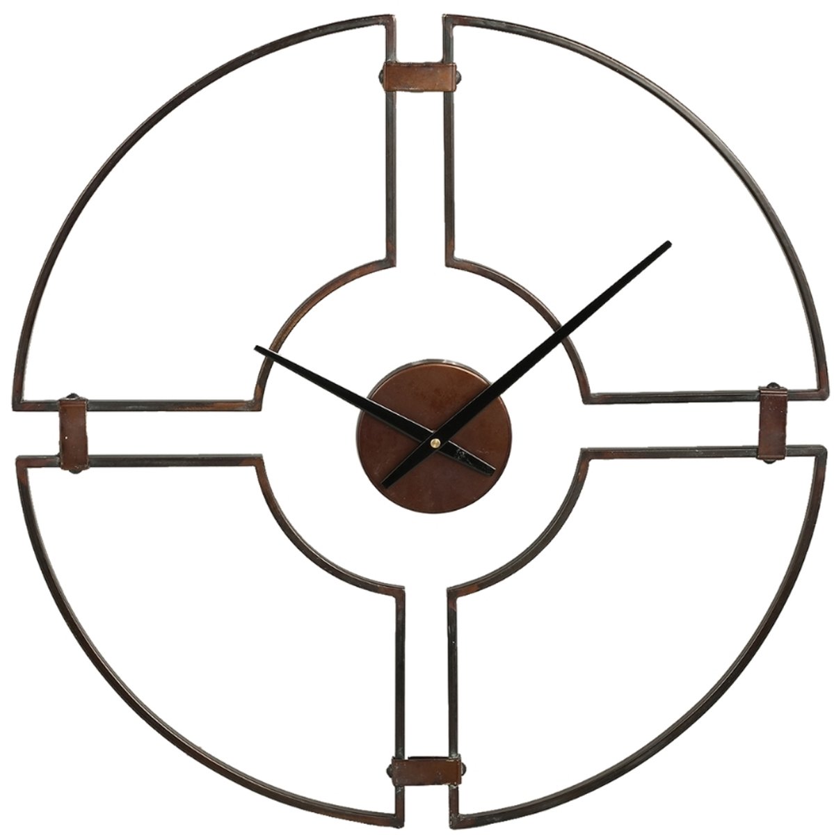 PTMD Mallis Ronde Wandklok - 60,5 x 3 x 60,5 cm - Metaal - Zwart