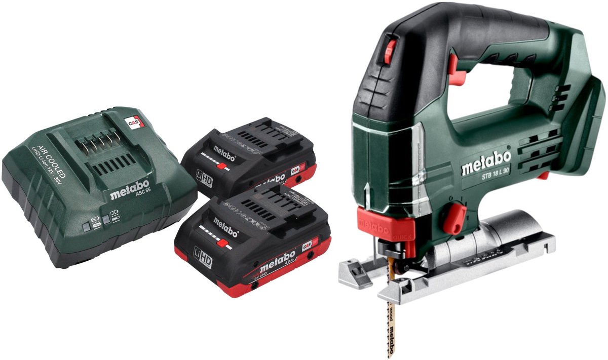Metabo STB 18 L 90 accu-decoupeerzaag 18 V 90 mm + 2x LiHD accu 4,0 Ah + acculader