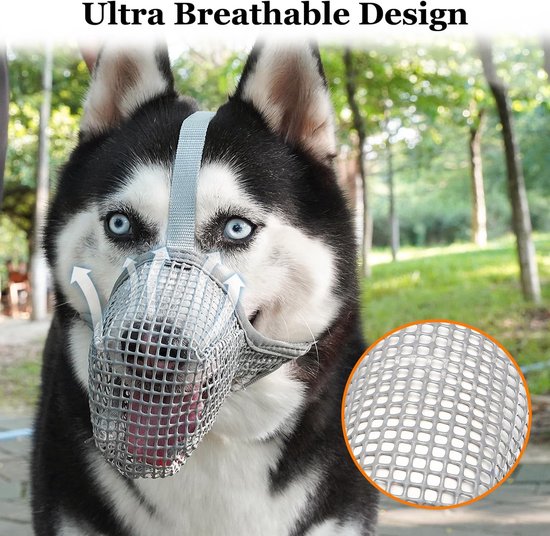NA ZHTH Nylon Hond Muilkorf Ademend voor Kleine Medium Grote Honden Air Mesh Ademend Drinkbare Muilkorf Anti-Bijten Anti-Likken (L, grijs NA ZHTH Nylon Hond Muilkorf Ademend voor Kleine Medium Grote Honden Air Mesh Ademend Drinkbare Muilkorf Anti-Bijten Anti-Likken (L, grijs